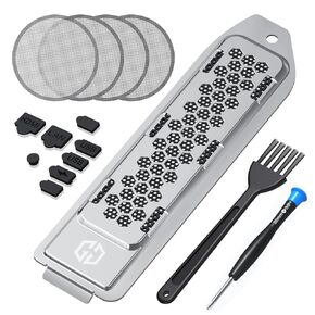 GRAUGEAR Cooling & Dust Protection Upgrade for PS5 Pro/PS5 Slim, PS5 Pro/Slim M.2 SSD Heatsink Cover with Fan Dust Filter and Port Plugs, Prevent Overheating and Dust Buildup (PS5 Pro/PS5 Slim)