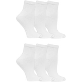 Dr. Scholl's Women's 4 Pack Diabetic and Circulatory Non Binding Ankle Socks, White, Shoe Size: 4-10 in Kuwait