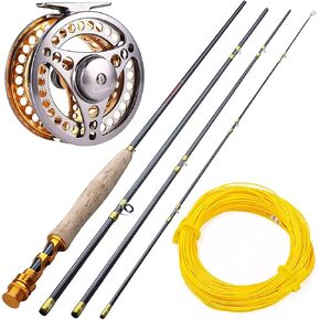 2.7M Fly Fishing Rod Set #5/6 Fly Rod and Fly Reel Combo with Fishing Line Set Fishing Rod Tackle (D)