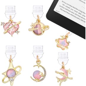 Y2K Dust Plug Charm - 6 Pcs Fantasy Aesthetic Pendant Compatible with Kindle & Phone Type C/USB C Charger Port