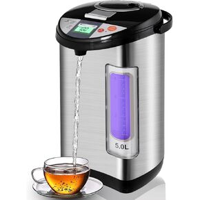 Hot Water Dispenser Electric - SIMOE Water Boiler and Warmer w/ 5 Temp Settings, One-touch Dispensing, 5.0 Liter/30+ Cups, Electric Hot Water Pot Urn w/Auto-Shutoff, 304 Insulated Stainless Steel