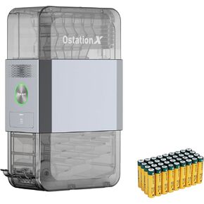 OLlGHT Ostation X Battery Charger for NiMH AAA Rechargeable Batteries, 3 in 1 Design for Charging Testing & Storage, No Polarity Check Needed, Bad Battery Detection, APP Control(Without AAA Battery)