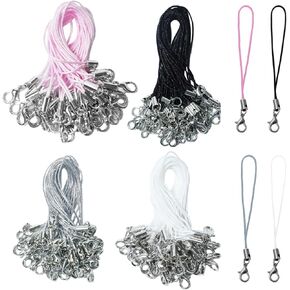 120 Pcs Phone Charm Straps,Small Lanyard,Cell Phone Straps Charm,Phones Charms Kit With Lobster Clasp,Keychain String,Keychain-Straps,DIY Jewelry Mobile Accessories