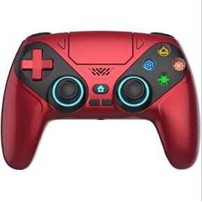 Gamrombo LED Wireless Controller for PS5, Compatible with PS5 Pro/Slim/PC, Dual Vibration, Marco/Turbo Function, 3.5mm Audio Jack, 6-Axis Motion Contro Gamepad with Speaker(White)