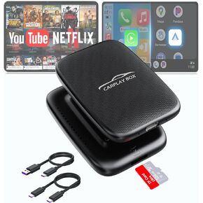 2025 Upgraded Wireless CarPlay and Android Auto Adapter- Built in Netflix YouTube Support TF Card,Magic Car Play AI Box Convert Wired to Wireless Carplay Dongle, Carplay Wireless for Cars from 2016