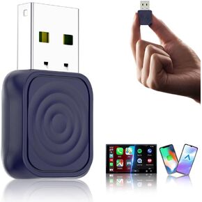 CarlinKit Mini Ultra 2-in-1 Wireless Android Auto for Android 11+ & Wireless CarPlay Adapter for iOS 10+, USB-C/A,Plug & Play, Low Latency,Convert Wired to Wireless Dongle for OEM Cars-Dark Blue