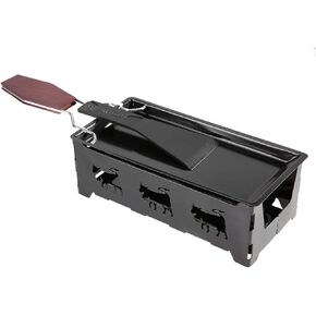 Candlelight Cheese Raclette with Foldable Handle, Portable Tea Light Raclette Set Non-Stick Cheese Raclette Melter Pan Stove Set