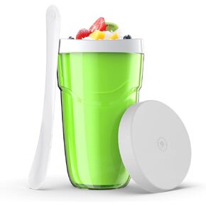 Slushy Maker Cup Shake Maker, Frozen Magic Quick Freeze Cup, Smoothie Cooling Cup with Lid, Freezer Core, Spoon, Homemade DIY Quick Slushie, Milkshakes (Teal+White)