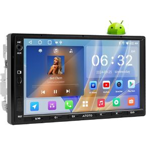 A5L 7" Double din Android Car Stereo, 2G+32G in-Dash Navigation, Wireless CarPlay& Android Auto, WiFi/USB/Bluetooth, Built-in Amp&DSP, AI Chat, Split Screen, Car Radio, SWC/FM