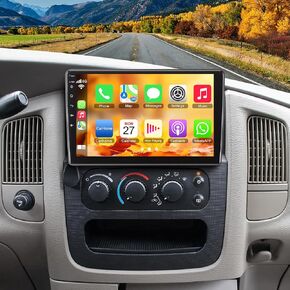 [4G+64G] Car Radio for Dodge RAM(2002-2006), Jeep Wrangler (2003-2006),Jeep Grand Cherokee (1999-2004), Chrysler 300(2002-2004), Support Wireless Carplay&Android Auto, 9 inch IPS Touchscreen