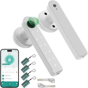 Fingerprint Door Lock, Biometric Lock with Keypad, Silver, Suitable for Home, Apartment, Office, Bedroom in Saudi Arabia