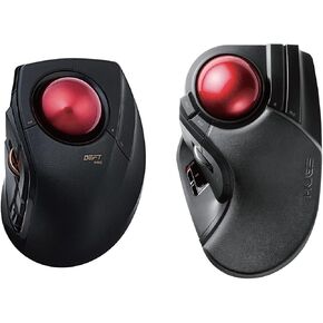 ELECOM Wired/Wireless/Bluetooth Finger-Operated Trackball Mouse & 2.4GHz Wireless Finger-Operated Large Size Trackball Mouse (M-DPT1MRXBK & M-HT1DRBK)