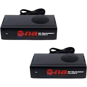 2 Pack Universal RF Modulator RCA Audio Video Adapter to Coaxial Coax F with S Video Connections