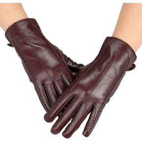 Lining Female Winter Leather Gloves Women's Gloves