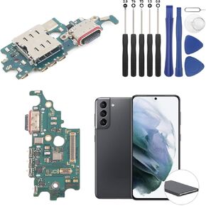 Dock Connector for Samsung Galaxy S21 5G Charging Port Flex Cable Replacement for Samsung S21 5G G991U/G991W USB Charger Dock Board Connector with Tools (Black)