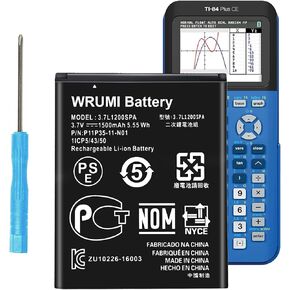 TI 84 Plus CE Battery Replacement - for Texas Instruments TI-84 Plus CE Python - TI Nspire CX CAS II CAS TI-Nspire Battery Part No 3.7L1200SPA 3.7L1200SPB P11P35-11-N01 1500mAh