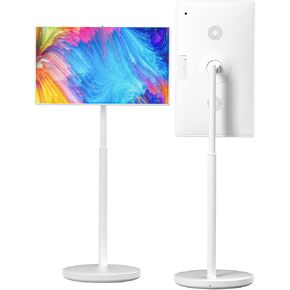 4K Portable TV 32 inches, Portable TV with Rechargeable Battery with Rolling Stand, Wireless Projection Screen Protable TV (8+128G)