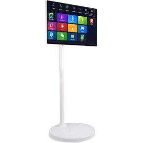 32 Inch TV Portable, Portable TV for Podcasts and Working from Home, Rotatable Display Rolling Monitor with Screen Mirroring