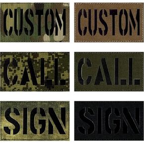 Custom Call Sign Patch, IR Infrared Reflective Patch with Hook Loop Fastener
