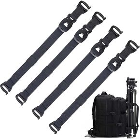 4 Pcs Tactical Molle System Backpack Straps - Adjustable 20.8" Pack Attachment Strap Accessories