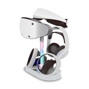 Allone ALG-VR2CST PSVR2 Charging Stand Tower, White, 10.8 x 5.5 x 9.4 inches (27.5 x 14 x 24 cm), Retro Game, Charging, Just Put It Up, Charge, Luminous Light Bar