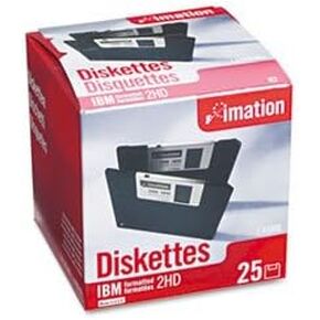IMATION 3.5 Inch Diskettes IBM-Formatted DS/HD 25/Pack Low Torque Reduces Diskette Drive Wear
