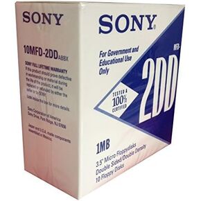 Sony 3.5 Micro Floppydisks Double Sided, Double Density 1 Box of 10 Pack
