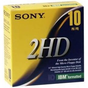 Sony 3.5" HD Floppy Disks (IBM Formatted) - 10 Count, 200 MB, 115 min Recording Capacity