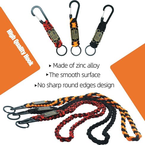 2/4/6Pcs Heavy Duty Paracord Lanyard with USA Flag,Key Lanyard for Keys for Men,Parachute Rope Necklace Keychains in Saudi Arabia