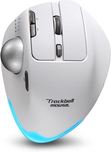 zelotes Trackball Mouse,Rechargeable Wireless Bluetooth Mouse,4800 DPI (5-Level Adjustable), Dual Mode (BT 5.0/3.0 + 2.4G USB Receiver),LED Lighting,Ergonomic Design,for Laptop, PC, Pad (Black) in Saudi Arabia