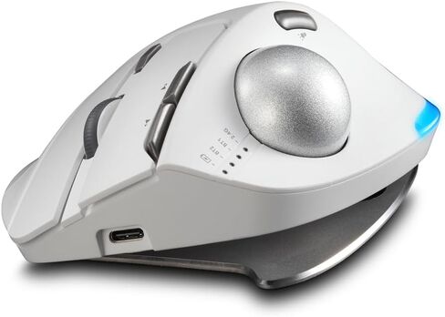 zelotes Trackball Mouse,Rechargeable Wireless Bluetooth Mouse,4800 DPI (5-Level Adjustable), Dual Mode (BT 5.0/3.0 + 2.4G USB Receiver),LED Lighting,Ergonomic Design,for Laptop, PC, Pad (Black) in Saudi Arabia