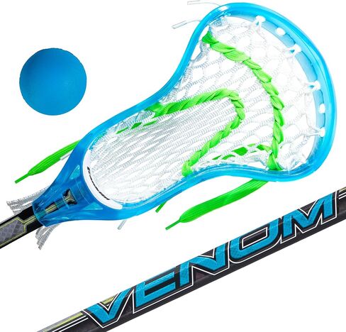 Franklin Sports Kids Mini Lacrosse Stick + Ball Set - Venom Youth Plastic Lacrosse Stick for Beginners - Perfect Set for Kids + Toddlers - Blue, 34" in Saudi Arabia