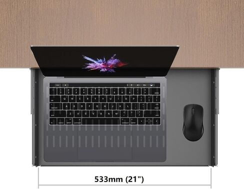 Sliding Under Desk Laptop Mount Shelf with Air Vents, 16" W in Kuwait