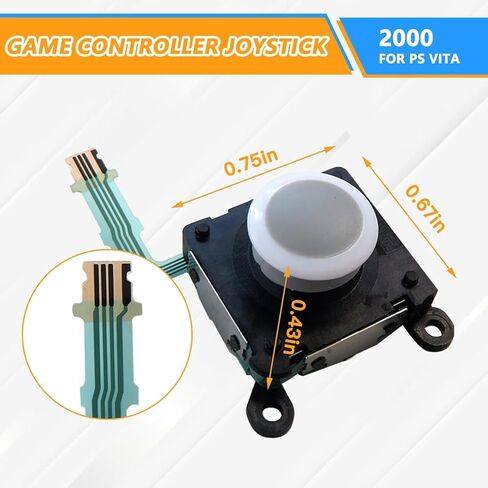 INGQI 1x Premium Left Right Analog Joystick Rocker Control Pad Stick Replacement for PS Vita 2000 2001 Series -White in Kuwait