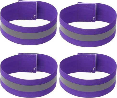 4 PCS Reflective Wrist Strap 5x1x1cm Running Safety Gear Reflective Wristbands High Visibility Bike Ankle Bands Reflector Armband Self-Adhesive Reflective Bands for Walking,Night Sports Pink in Saudi Arabia