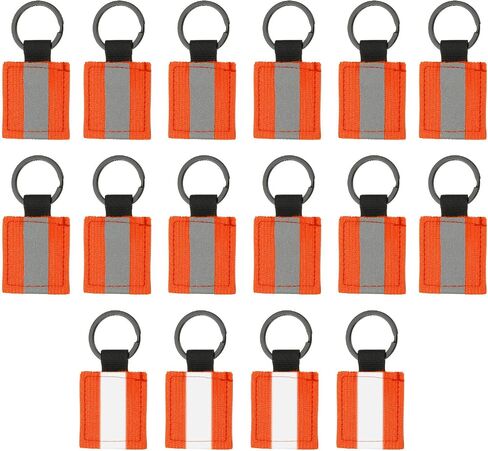 PATIKIL 16 Pcs Reflective Keychain, Reflective Strips High Visibility Safety Keychain Tags Lanyards Pendants Bright Zipper Pulls Waterproof for Backpack Running Cycling in Saudi Arabia