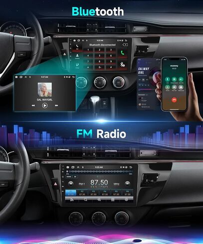 2G+64G لسيارة Toyota Corolla/Levin 2014-2017 Android Car Stereo مع Apple Car Play Wireless Android Auto، podofo 10.1 بوصة تعمل باللمس وراديو السيارة بلوتوث مع نظام تحديد المواقع HiFi WiFi وكاميرا احتياطية MirrorLink in Saudi Arabia
