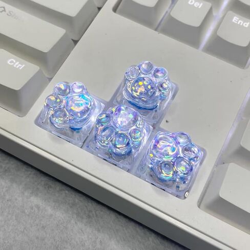 Cat Claw Keycap Backlight Key Cap Cute Resin Keycap ESC Keycaps Replacement for Cherry MX Switch Mechanical Keyboard DIY Decoration (Transparent) in Saudi Arabia