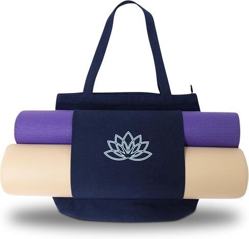 Yoga Mat Bag (17" x 13.75" x 5") - Sturdy Canvas Yoga Mat Carrier Bag For SMALL Or MEDIUM Sized Mats - Your Versatile Tote Yoga Bag with Strap for Travel in Saudi Arabia