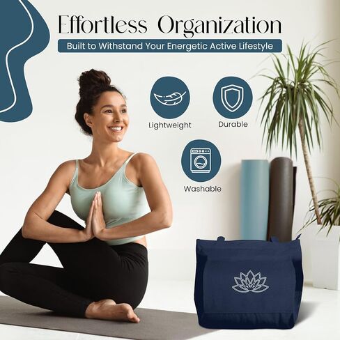 Yoga Mat Bag (17" x 13.75" x 5") - Sturdy Canvas Yoga Mat Carrier Bag For SMALL Or MEDIUM Sized Mats - Your Versatile Tote Yoga Bag with Strap for Travel in Saudi Arabia
