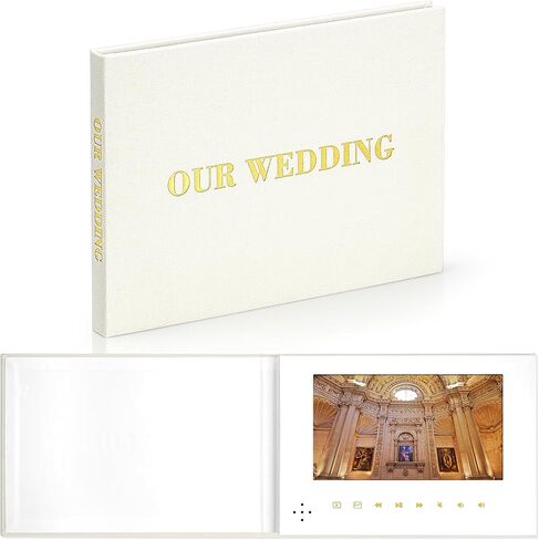 2024 Graduation Decorations Luxury Linen Bound Video Greeting Card Book -Cherish Every Moment with 7" Display, 4GB Memory（Purple） in Kuwait