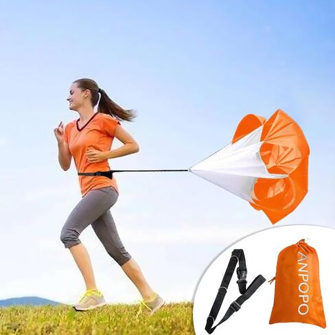 ANPOPO Bfsmile Running Speed Training 56" Parachute with Adjustable Strap, Free Carry Bag. Speed Chute Resistance Running Parachute for Kids Youth and Adults (1 Umbrella) in Saudi Arabia