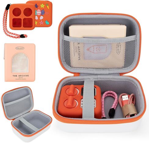 Travel Case Hard Case Replacement for Yoto Mini, Upgraded Model for 2025, Compatible with Many Functions,Holds Mini, Headphones and Up to 50 Audiobook Cards (Orange) in Kuwait