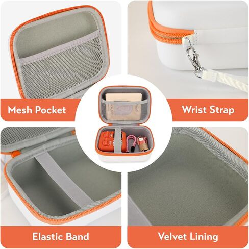 Travel Case Hard Case Replacement for Yoto Mini, Upgraded Model for 2025, Compatible with Many Functions,Holds Mini, Headphones and Up to 50 Audiobook Cards (Orange) in Kuwait