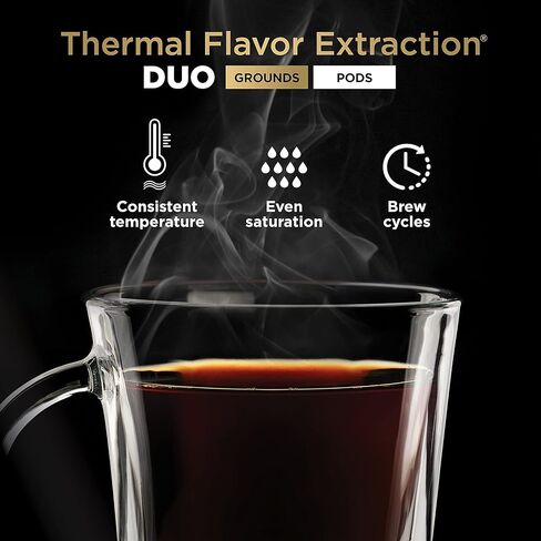 Ninja Dualbrew System Maker 14-Cup Coffee Maker ، خدمة واحدة ، قرون وأراضي ، 4 أنماط من المشروب ، طية مدمجة على بعد 70 أوقية. خزان المياه و Carafe ، Blacvk ، CFP451A in Kuwait