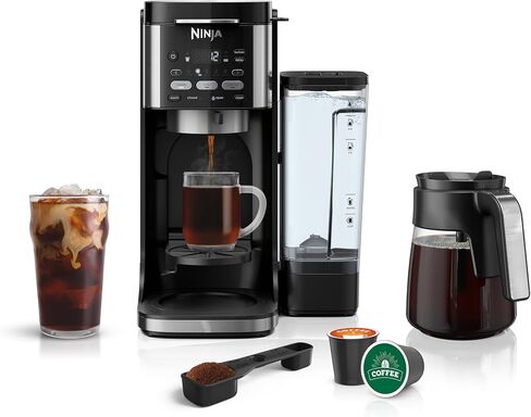 Ninja Drip Coffee Maker, DualBrew Pro Hot & Iced, Black, CFP101 | Single Serve to Carafe, Brew with Pods & Grounds, Compatible with K Cups, 3 Brew Styles, 60oz Removable Reservoir in Kuwait