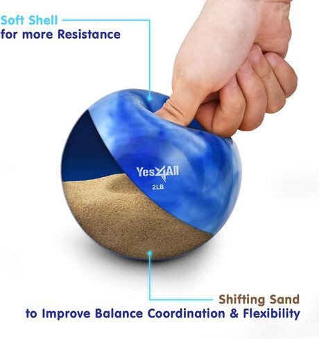 Yes4All Soft Weighted Toning Ball Smooth 2lb Blue in Saudi Arabia