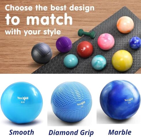 Yes4All Soft Weighted Toning Ball Smooth 2lb Blue in Saudi Arabia