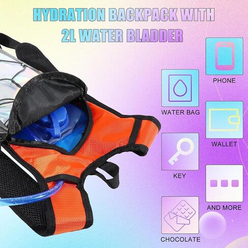 Chunful 6 Pack Running Hydration Backpack Festival Hydration Packs Lightweight Rave Water Backpack with 2L Hiking Water Bladder for Women Men Running Cycling Climbing Hiking in Saudi Arabia