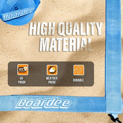 خطوط حدود المحكمة الاحترافية من Boardee للكرة الطائرة الشاطئية + تنس الشاطئ، كرة القدم، كرة الريشة 2 بوصة × خطاف وحلقة قابلة للتعديل (26.3 × 52.6 بوصة) أو (29.5 × 59.05 بوصة) in Kuwait